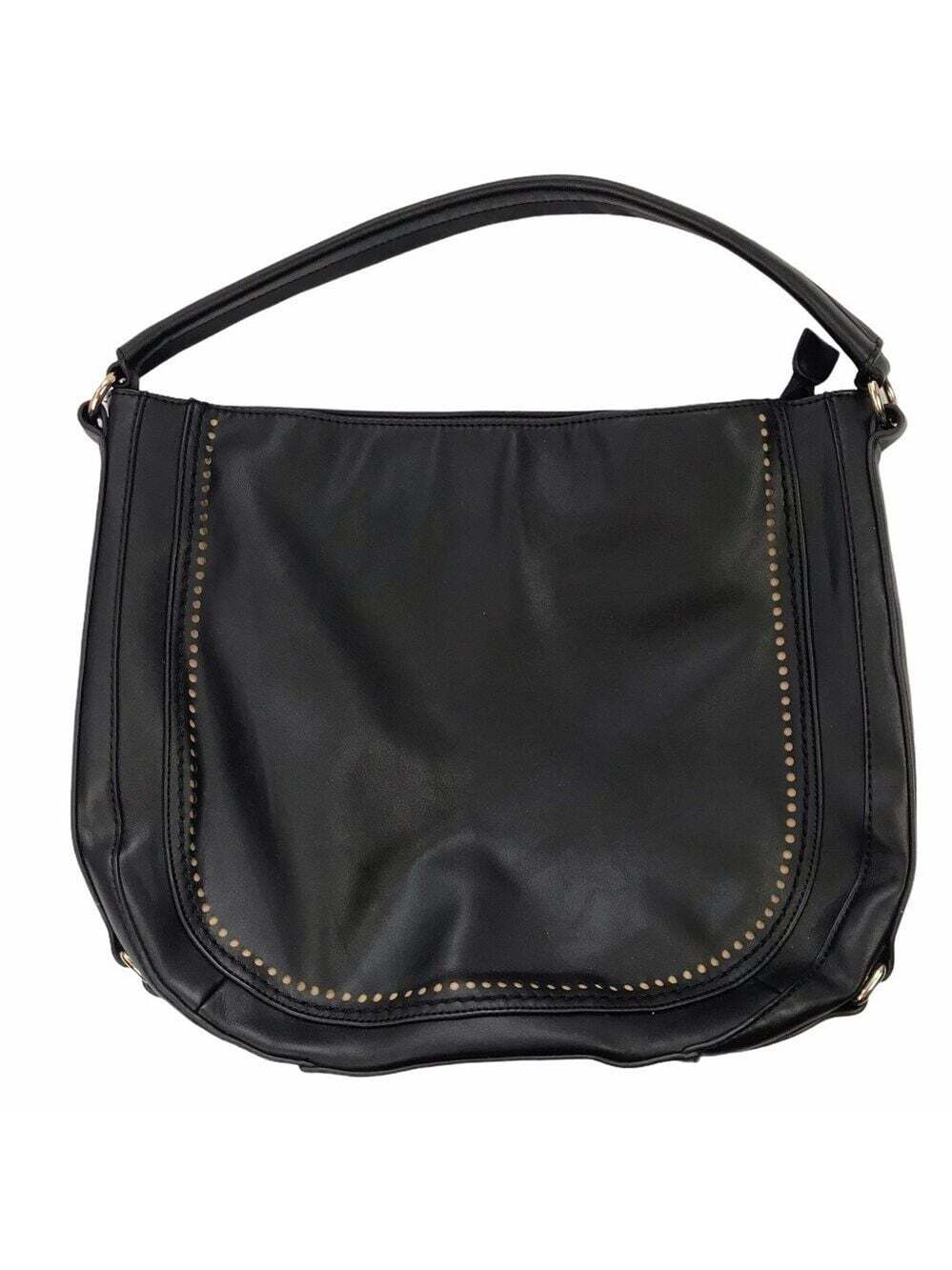 Shiraleah Black Shoulder Bag Large Faux Leather Slouchy Tote Minimalist Purse